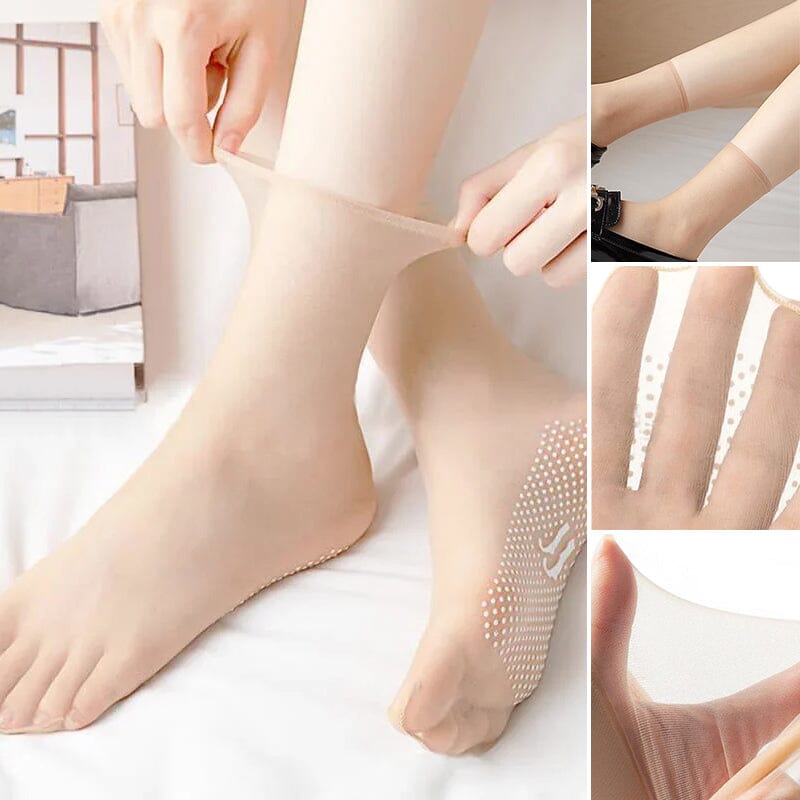 5+5 GRATIS | CrystalSocks - Unsichtbare, rutschfeste Crystal Silk Socken