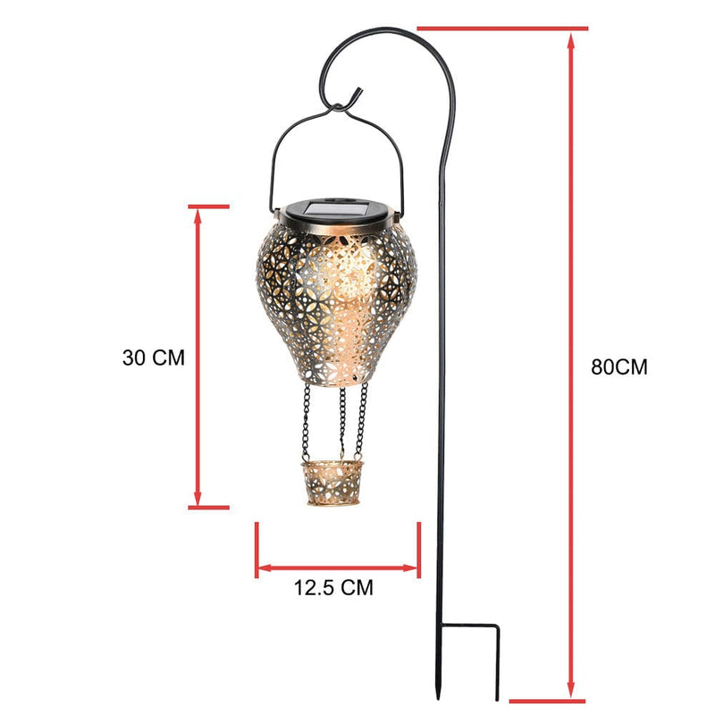 Lunavell Shine Solar Gartenleuchte Edelstahl | Feenlicht-Design | Lange Leuchtdauer | 30x12 cm + 80 cm Stab