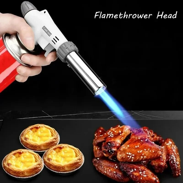 Butangasbrenner Flammix Pro | Leistungsstarke Flamme | Für Outdoor-Kochen & Camping | Metall Silber