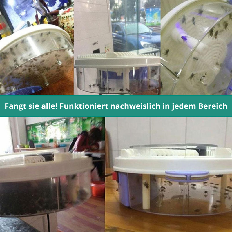 InsektoSilent Fliegenfalle mit Rotation & Köderkammern | Leise & Umweltfreundlich | Für Innen & Außen