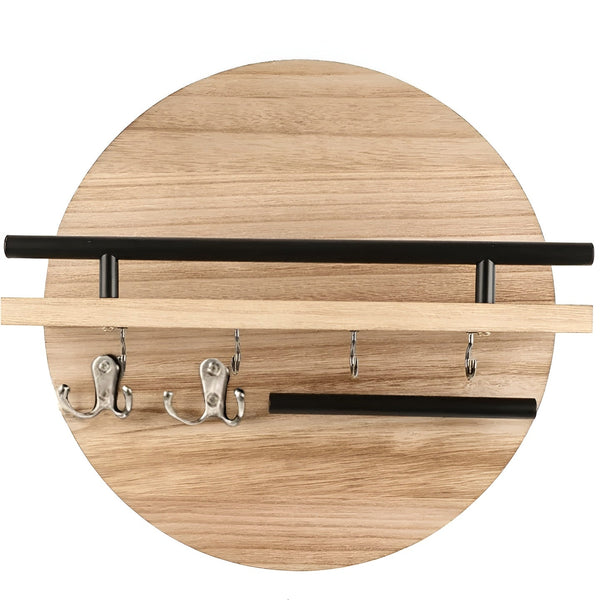 Wandgarderobe NordEdge | Massivholz & Metall | Mit Ablage & Hakenleiste | 100 cm Breite