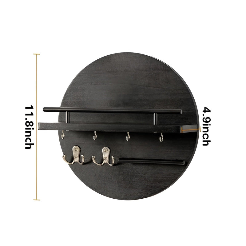 Wandgarderobe NordEdge | Massivholz & Metall | Mit Ablage & Hakenleiste | 100 cm Breite