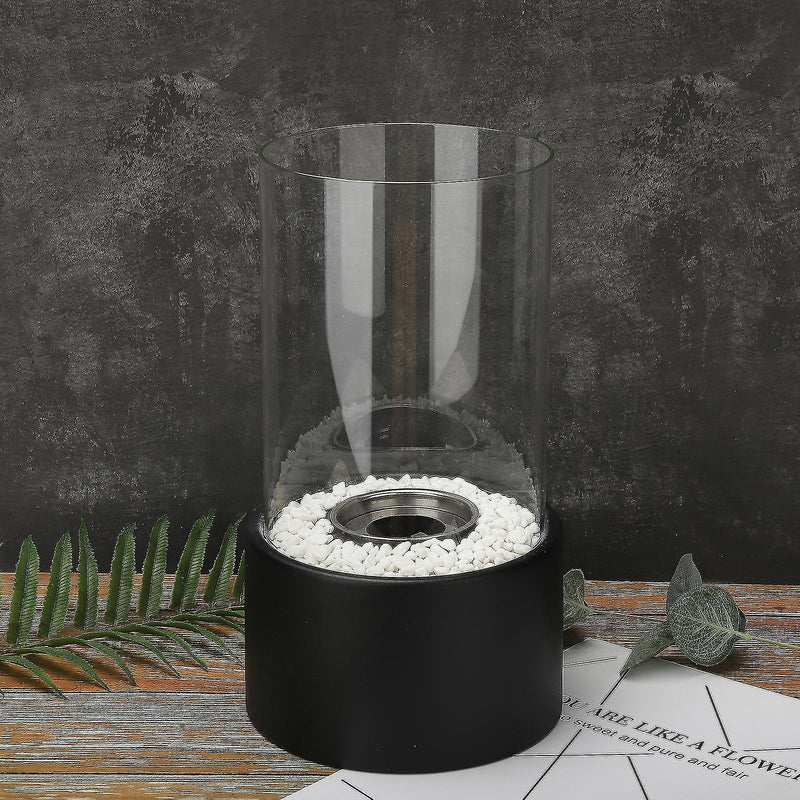 Öllampe FlammaLux | Glaszylinder & Metallrahmen | Sicher & Stilvoll | 22×12 cm / 28×18 cm