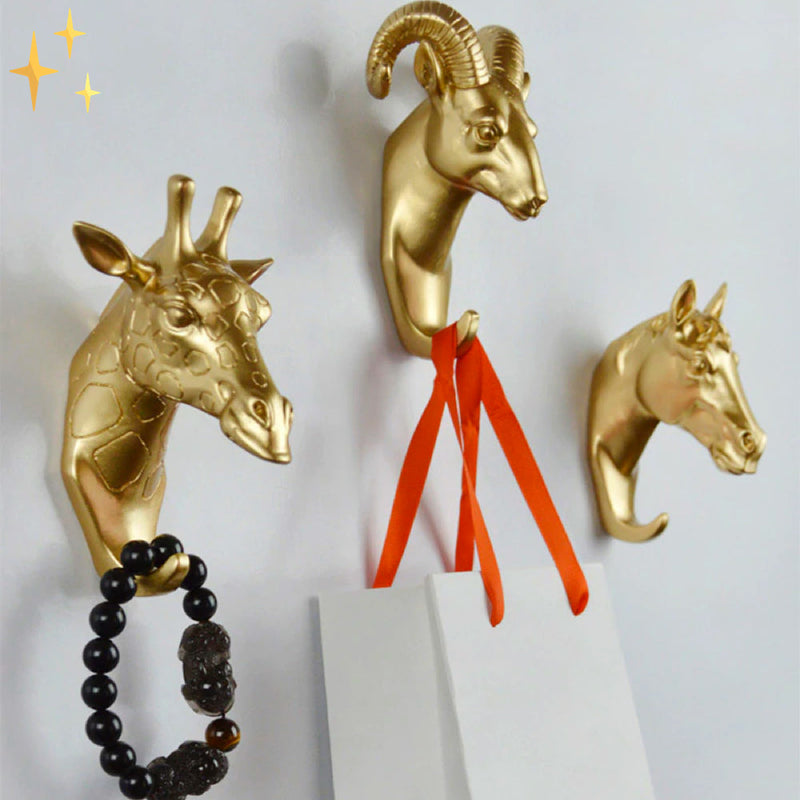 LuxPaws | Goldene Tierhaken | Stilvolle Wandhaken | Metall mit Glanzfinish