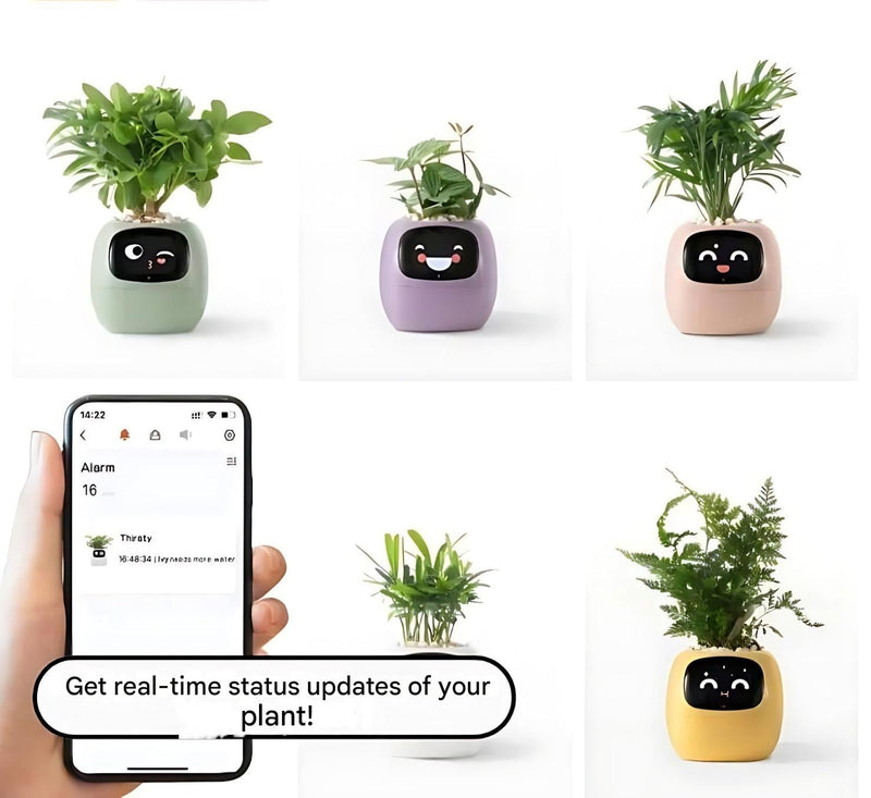 PflanzenFreund SmartPot | Intelligenter Blumentopf mit automatischer Bewässerung | App-Steuerung & Emoji-Feedback