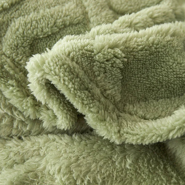 Lammwolldecke WoolAura | Zweiseitig Verdickt | Flanell & Lammwolle | Weich & Warm