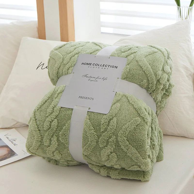 Lammwolldecke WoolAura | Zweiseitig Verdickt | Flanell & Lammwolle | Weich & Warm