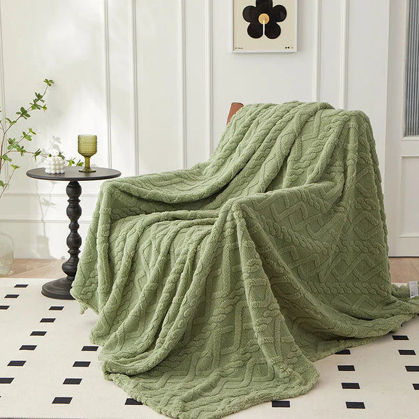 Lammwolldecke WoolAura | Zweiseitig Verdickt | Flanell & Lammwolle | Weich & Warm