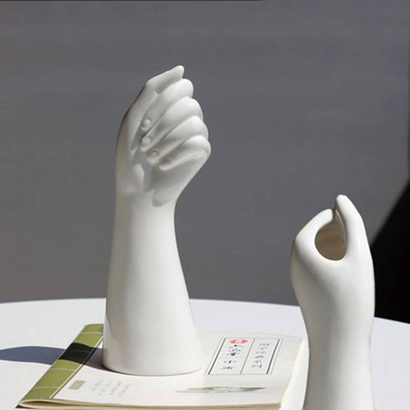 ArteHand Vase | Keramik Handform | Glänzende Oberfläche | Künstlerisches Wohnaccessoire