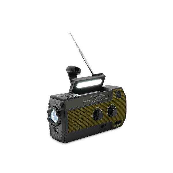 Survivigo AllSafe Multifunktions-Notfallradio | 4000 mAh Powerbank | Solar, Kurbel, USB & Batterie | LED-Licht & SOS-Alarm | IPX3