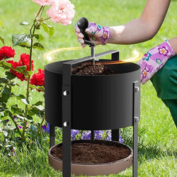Roternde Bodenzeef TerraSift Pro | Ergonomisch & Effizient | Für Erde, Kompost & Sand | Metallrahmen