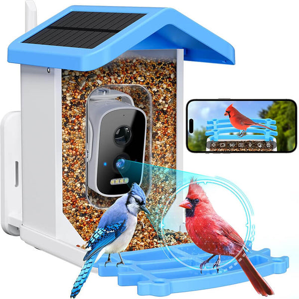 Vogelfutterstation mit Kamera BirdView Pro+ | 2.5K HD & Nachtsicht | KI-Vogelerkennung | Solar & USB | IP65