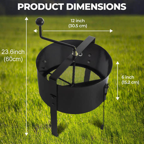 Roternde Bodenzeef TerraSift Pro | Ergonomisch & Effizient | Für Erde, Kompost & Sand | Metallrahmen