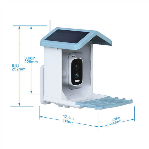 Vogelfutterstation mit Kamera BirdView Pro+ | 2.5K HD & Nachtsicht | KI-Vogelerkennung | Solar & USB | IP65
