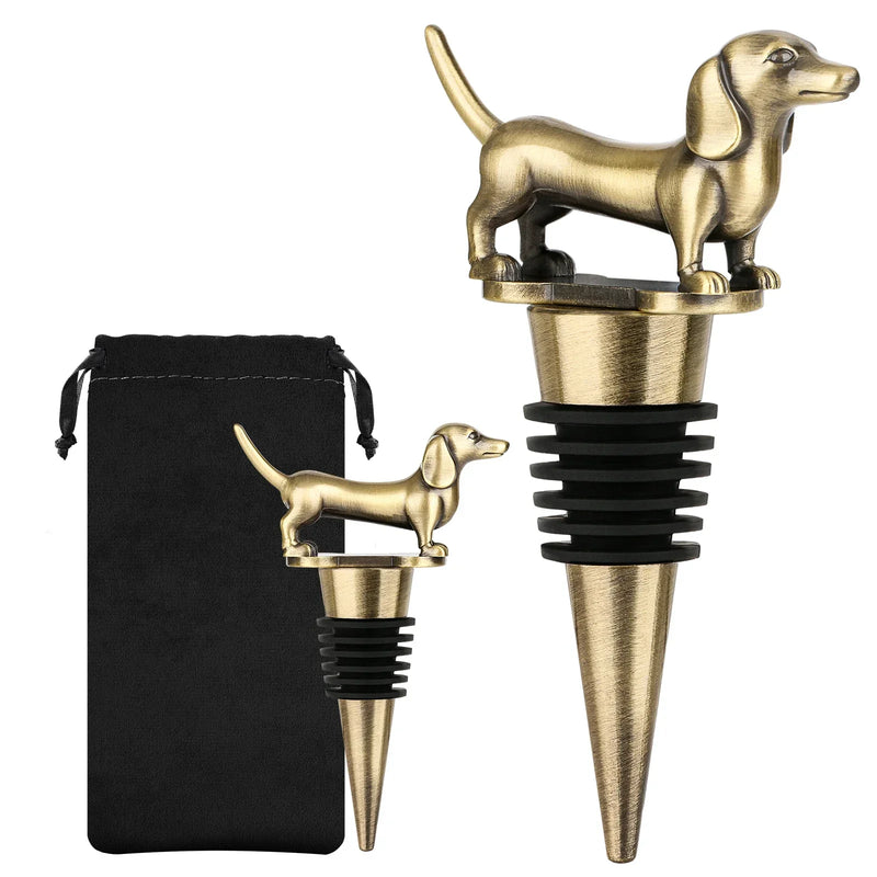 VinoTails Weinverschluss Hund | Luftdicht & Wiederverwendbar | Dekorativ & Geschenkfertig | Für Standardflaschen