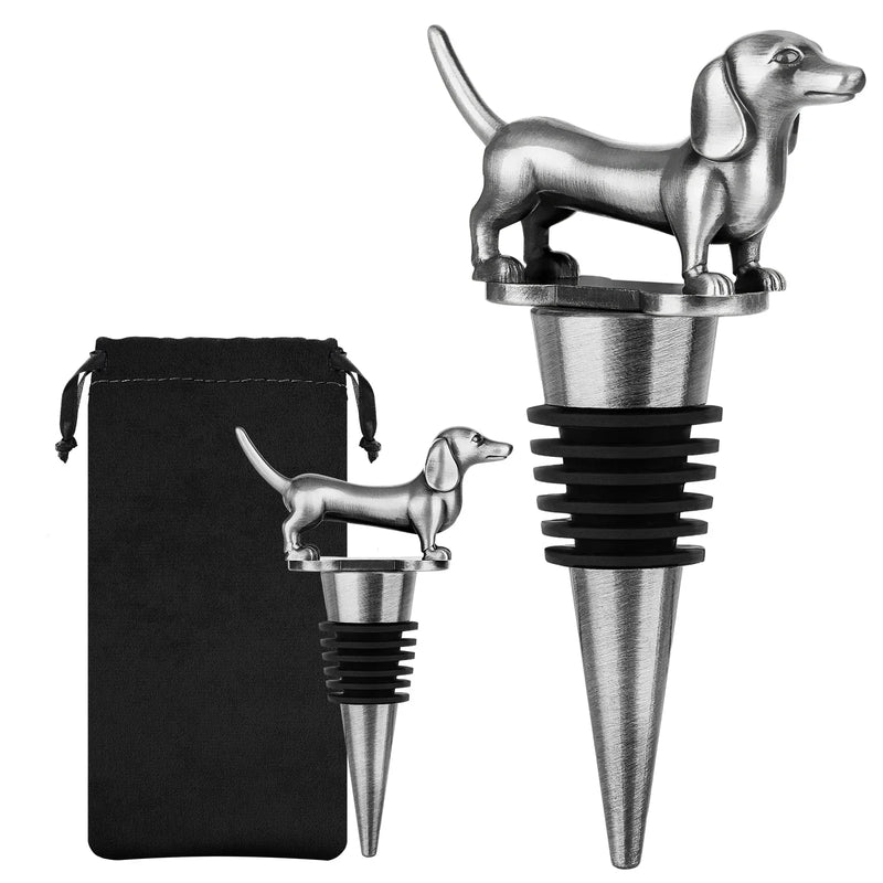 VinoTails Weinverschluss Hund | Luftdicht & Wiederverwendbar | Dekorativ & Geschenkfertig | Für Standardflaschen