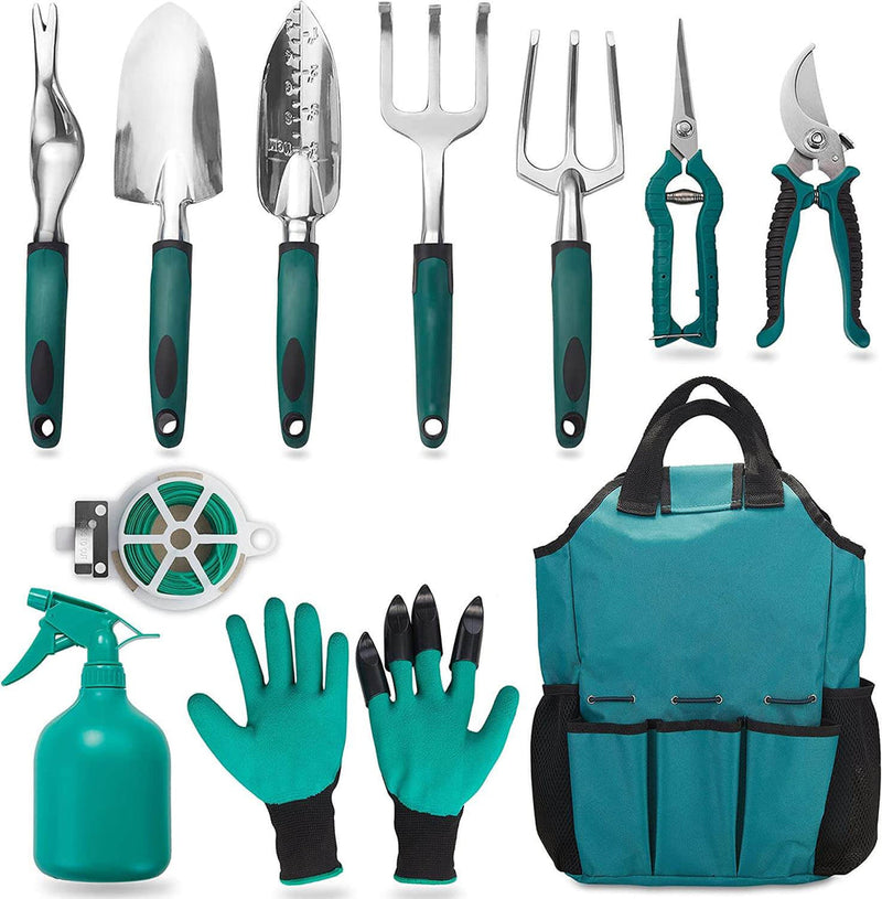Gartenwerkzeug-Set FloraMeister 11in1 | Komplettset mit Tasche | Ergonomisch & Rostfrei | Für Einsteiger & Profis