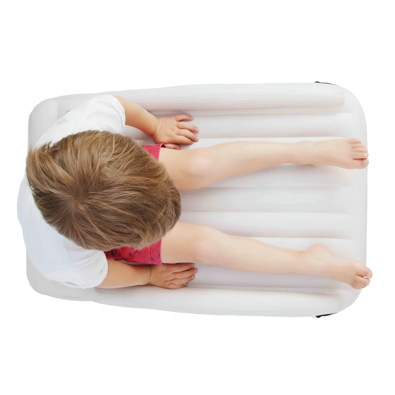 Kinder-Reisematratze Luftolino | Integrierte Pumpe & Randschutz | Aufblasbar & Kompakt | 80×50 cm