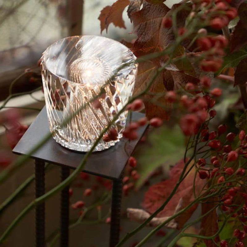 Kristall Tischlampe VÉLORIA | Diamantoptik & 360° Lichtspiel | Kabellos & USB-Aufladbar | Bis zu 12 Std. Leuchtdauer