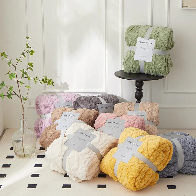 Lammwolldecke WoolAura | Zweiseitig Verdickt | Flanell & Lammwolle | Weich & Warm