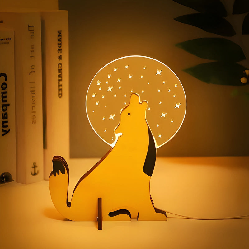 HolzHerz Kinder Nachtlicht Holz | Sanftes LED-Licht | USB-Betrieben & Kindgerecht | 16×20 cm