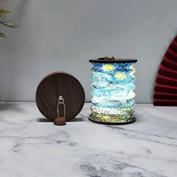 Foldura Faltbare LED Tischlampe | USB-Ladefunktion & Wiederaufladbar | Kompakt & Stilvoll | Sternenhimmel-Design