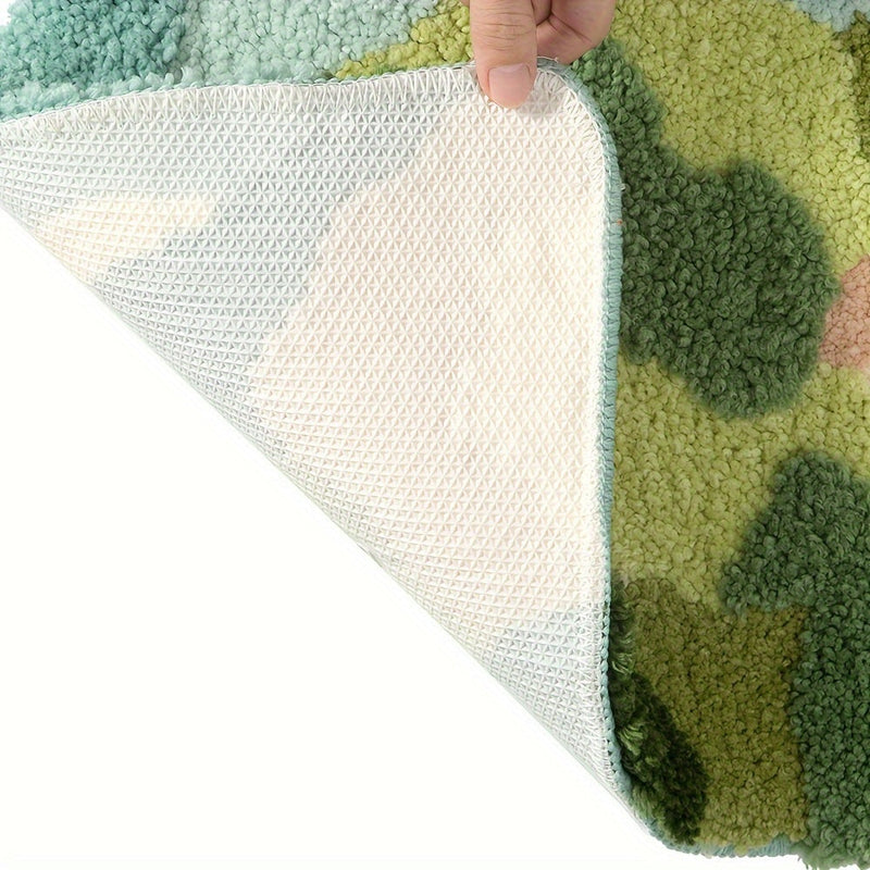 Velvaflor Badezimmermatte Blumenmuster | Extra Weich & Rutschfest | 45x70 cm | 2 cm Dick