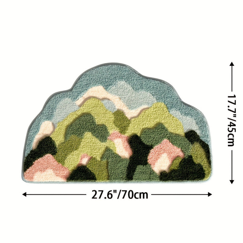Velvaflor Badezimmermatte Blumenmuster | Extra Weich & Rutschfest | 45x70 cm | 2 cm Dick