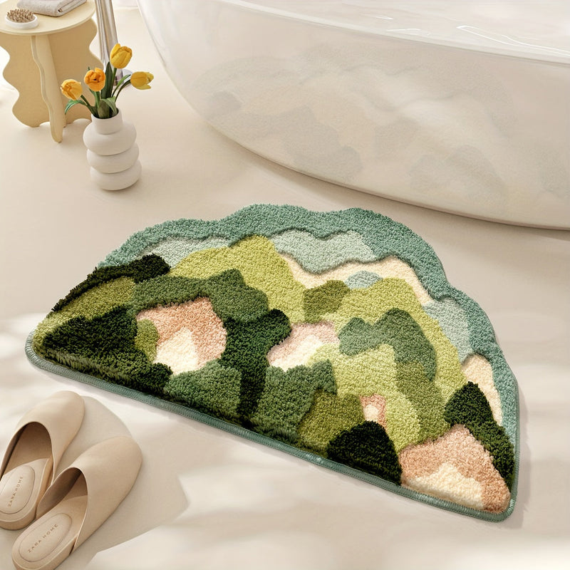 Velvaflor Badezimmermatte Blumenmuster | Extra Weich & Rutschfest | 45x70 cm | 2 cm Dick