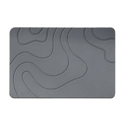 StoneDry Badematte | Kieselgur-Stein | Rutschfest & Saugstark | Grau 40×60 cm