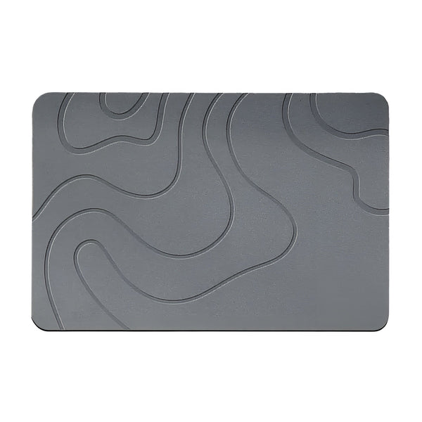 StoneDry Badematte | Kieselgur-Stein | Rutschfest & Saugstark | Grau 40×60 cm