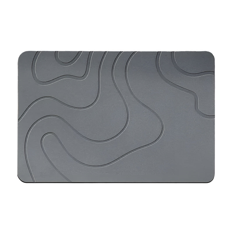 StoneDry Badematte | Kieselgur-Stein | Rutschfest & Saugstark | Grau 40×60 cm