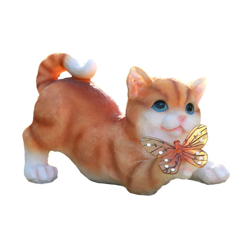Lumiva Solar Hängelampe Katze | LED Gartenleuchte | Wetterfest & Dämmerungssensor | Harz