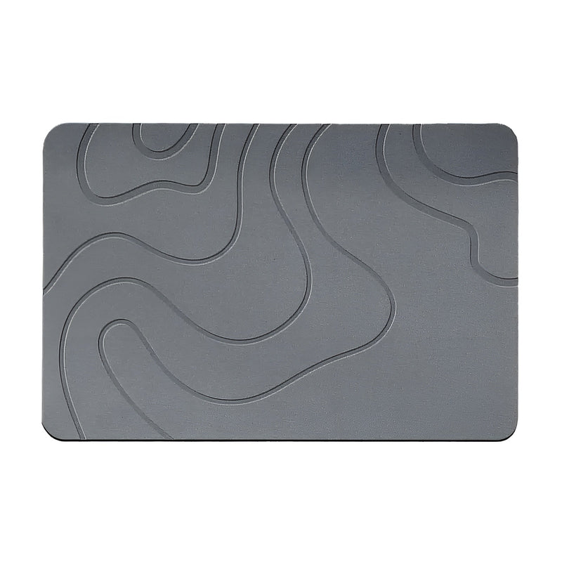StoneDry Badematte | Kieselgur-Stein | Rutschfest & Saugstark | Grau 40×60 cm