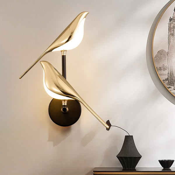 Avilume Wandleuchte Vogel-Design | Warmweiß 3000K | LED | 33×19×10 cm | Natur-inspiriertes Wohnaccessoire