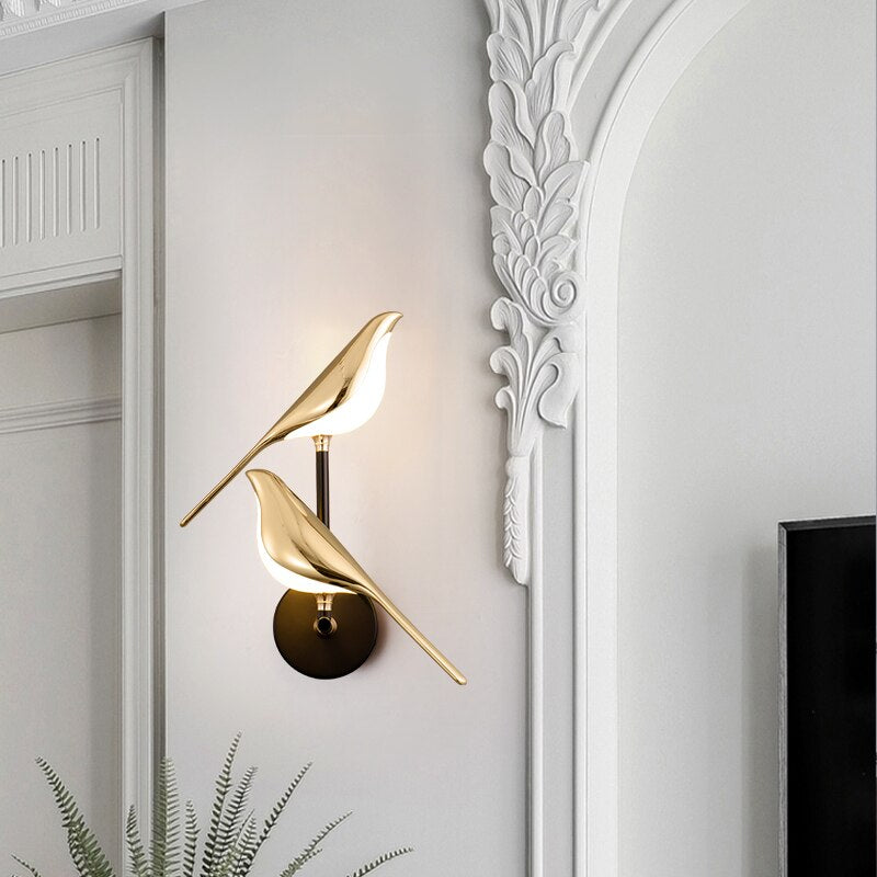 Avilume Wandleuchte Vogel-Design | Warmweiß 3000K | LED | 33×19×10 cm | Natur-inspiriertes Wohnaccessoire