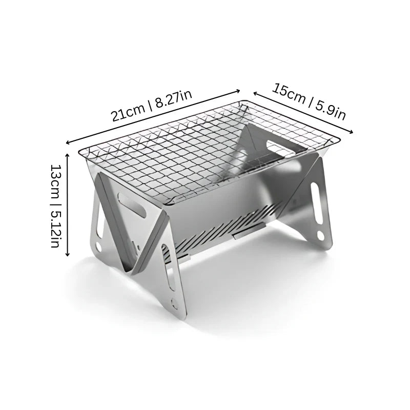 Grillero Faltgrill | Kompakt & Tragbar | Edelstahl BBQ-Grill für 2–4 Personen | Ideal für Camping & Outdoor
