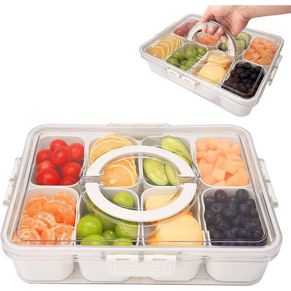 DIMBRAH Snackboxen (4er-Pack) – 4 Fächer, Wiederverwendbar, Bento-Lunchbox, Inkl. Gabeln
