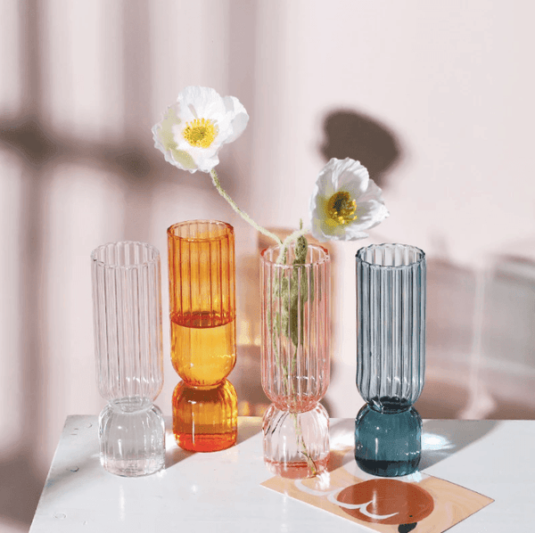 Glasvase NORDILUX | Skandinavisches Design | Transparent & Elegant | Für frische & Kunstblumen