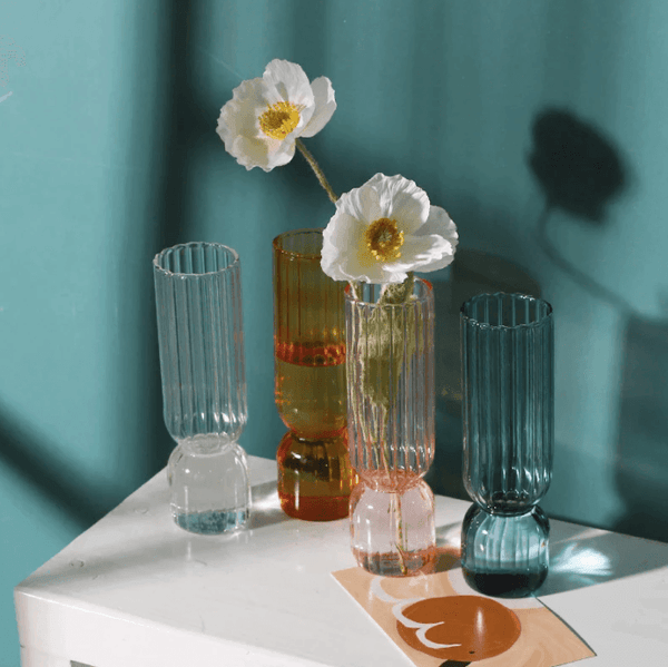 Glasvase NORDILUX | Skandinavisches Design | Transparent & Elegant | Für frische & Kunstblumen