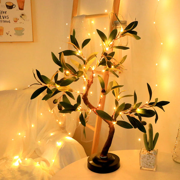 Treeluma LED Tischleuchte in Baumform | Touch-Bedienung | USB & Batteriebetrieb | Warmes Ambientelicht