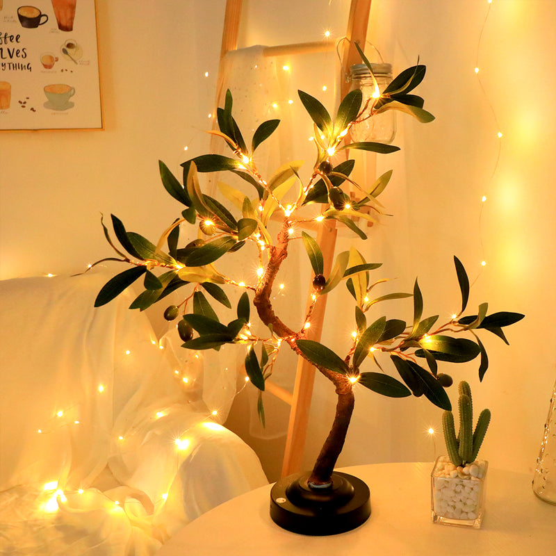 Treeluma LED Tischleuchte in Baumform | Touch-Bedienung | USB & Batteriebetrieb | Warmes Ambientelicht