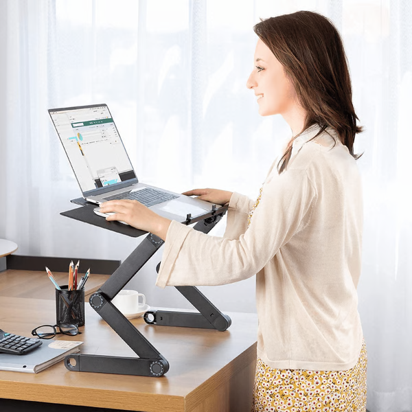 ErgoLift Pro Laptopständer 360° Verstellbar | Ergonomisch & Tragbar | Für 7–21" Geräte | Aluminium