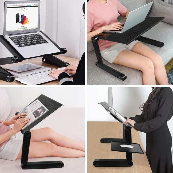 ErgoLift Pro Laptopständer 360° Verstellbar | Ergonomisch & Tragbar | Für 7–21" Geräte | Aluminium
