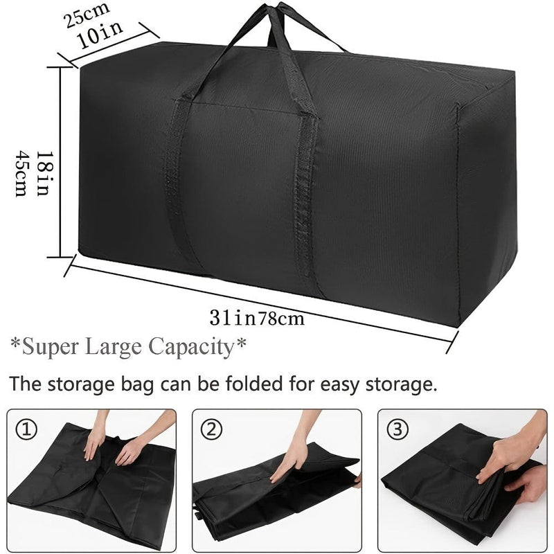 Packhero 2er-Set Umzugstaschen XL | Reißfest & Faltbar | Mit Reißverschluss & Tragegriffen | Für Kleidung, Reisen & Lagerung