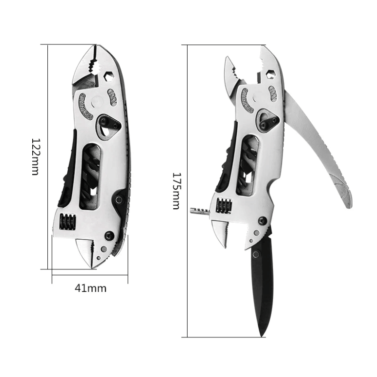 Multifunktionswerkzeug SteelMate 9-in-1 | Kompakt & Robust | Edelstahl | Inkl. Nylonetui