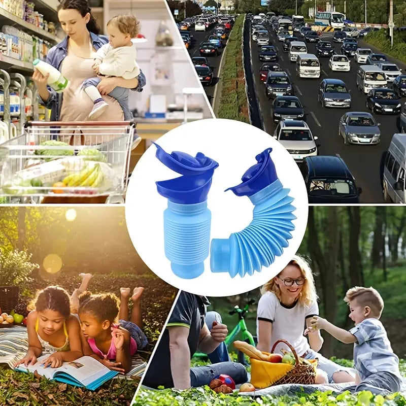 Mobiles Urinal FlexRelief | Teleskopisch & Faltbar | Für Damen & Kinder | 750 ml Kapazität