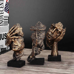 Dekofigur Silence | Skulptur in Gold | Abstraktes Wohnaccessoire
