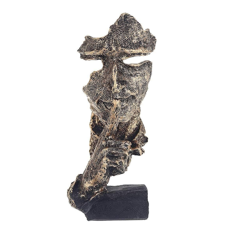 Dekofigur Silence | Skulptur in Gold | Abstraktes Wohnaccessoire