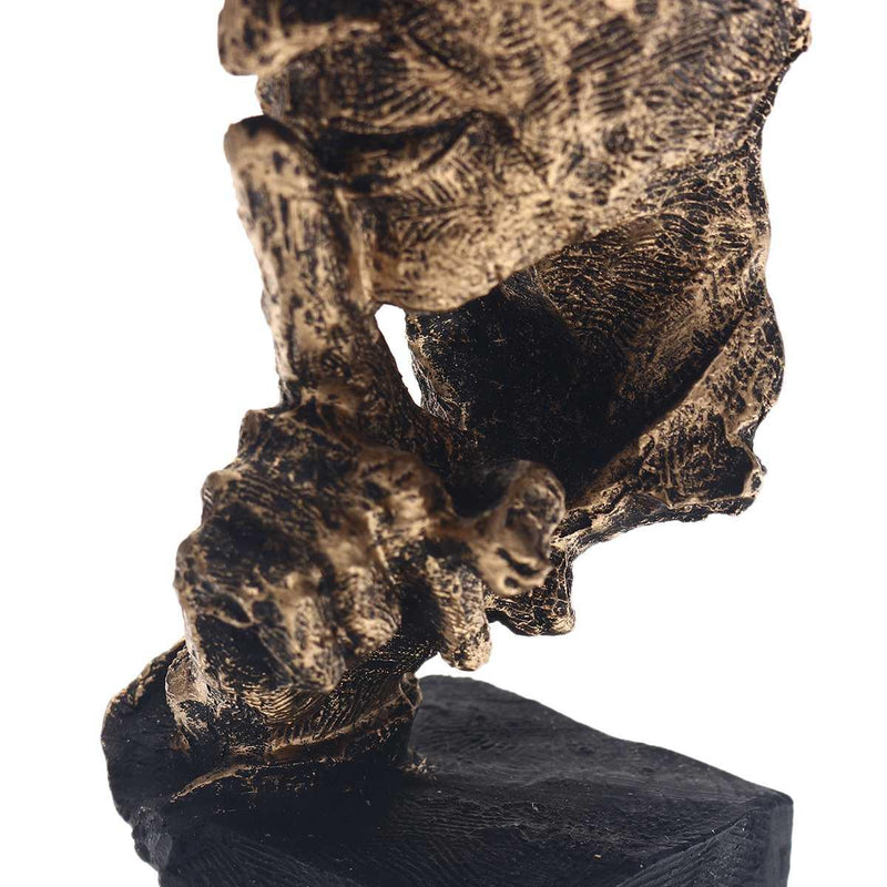 Dekofigur Silence | Skulptur in Gold | Abstraktes Wohnaccessoire